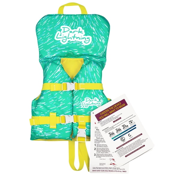 Chaleco salvavidas Dark Lightning aprobado por la Guardia Costera para bebés de 0 a 14 kg