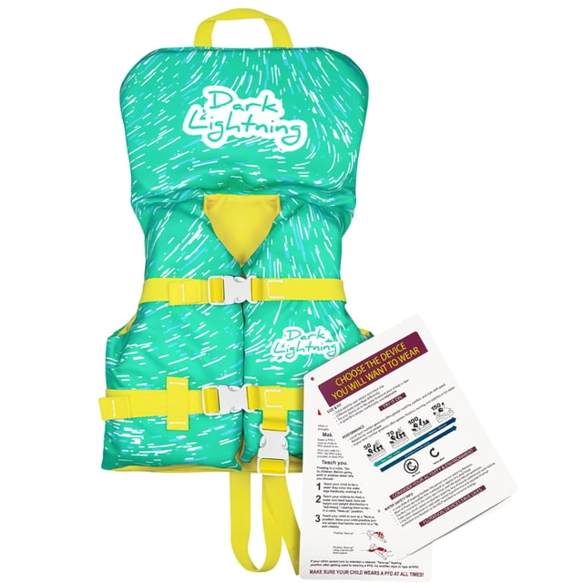 Chaleco salvavidas Dark Lightning aprobado por la Guardia Costera para bebés de 0 a 14 kg