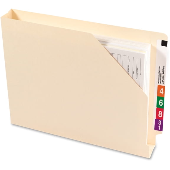 Smead, SMD75740, End Tab File Jackets with Self-Master Reinforced Tab, 50 / Box, Manila