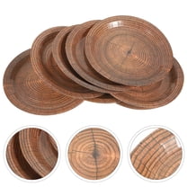 Supvox 10Pcs Festival Dinner Paper Plates in Wood Grain Design Suitable for Party Supplies Guests