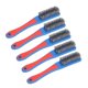 thumbnail image 2 of 5Pcs Wire Brush Stainless Steel Bristle Silicone Handle Cleaning Tool for Woodworking, 2 of 5