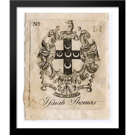 Isaiah Thomas Bookplate 28x34 Large Black Wood Framed Print Art by Paul Revere