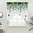 thumbnail image 2 of Swag Valance Curtains for Windows, Green Spring Botanical Light Filtering Kitchen Curtains with Rod Pocket, Weeping Eucalyptus Butterfly Window Treatment Valances for Living Room, 28x36 - 2 PCS, 2 of 9