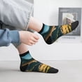 thumbnail image 2 of Fuzoiu Cute Green Dinosaur Blue Sky Print Adult Socks, Crew Moisture-wicking Socks, Unisex Cushion Crew Socks,Casual Sports Ankle Socks, 2 of 7