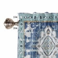thumbnail image 5 of Bedroom Curtains 63 Inches length, Blue Boho Window Treatment Curtain Drapes, Farmhouse Bohemian Medallion Oriental Flower Rod Pocket Curtain Panels for Living Room Kitchen, 42"x63", 2 Panels, 5 of 7