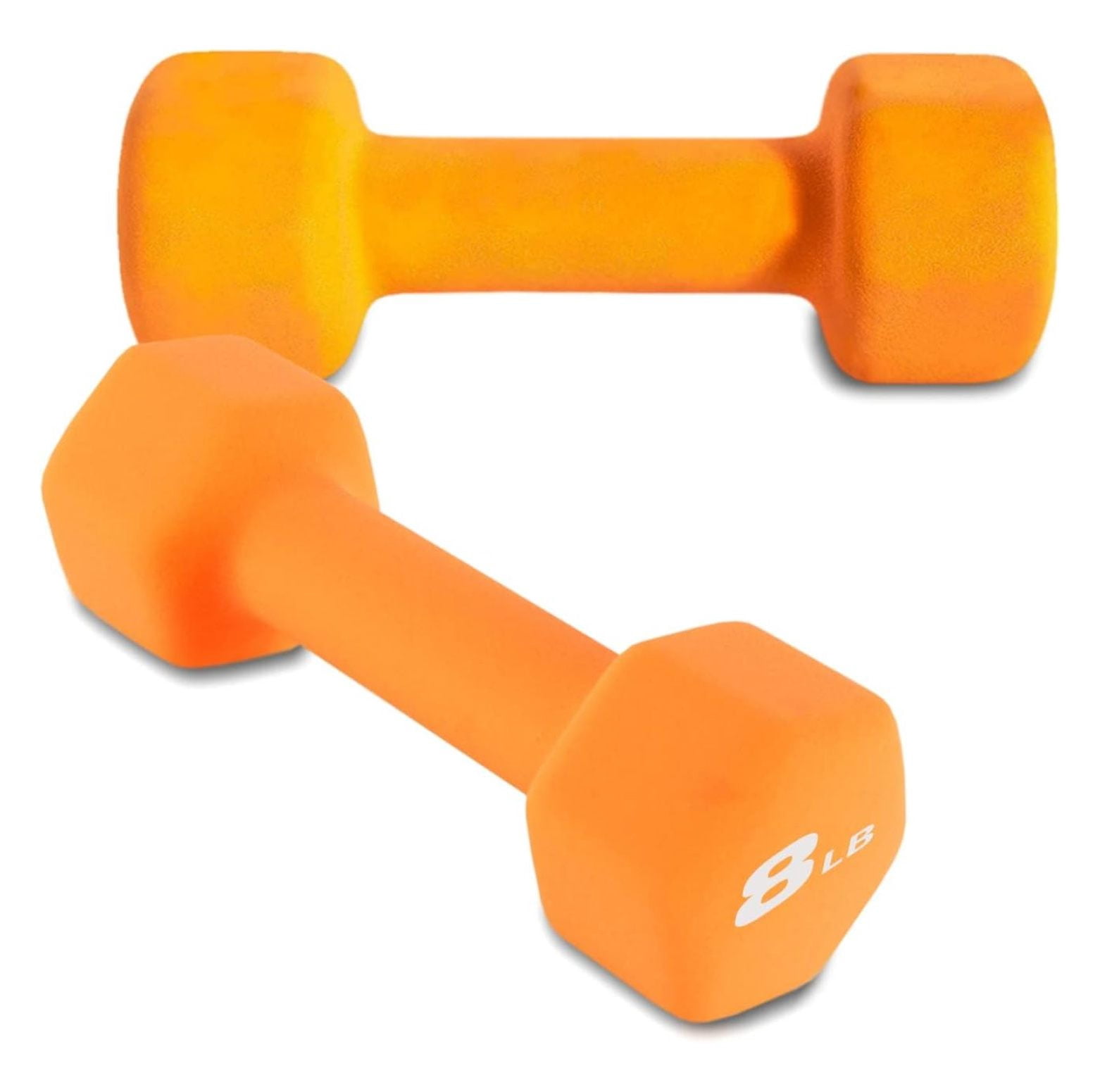 8LB Set of 2 Hex Dumbbells Rubber Coated Cast Iron Hex Black Dumbbell Free Weights for Exercises Neoprene Dumbbell Hand Weights Anti-Slip Anti-roll Hex Shape Colorful 8Lbs Pair