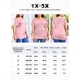 thumbnail image 3 of SHEWIN Women's Plus Size Tops Summer Basic Tee Puff Sleeve T-Shirts Tee Shirts Pink 2X, 3 of 9