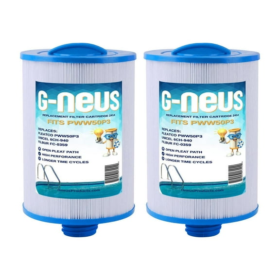 G-NEUS Spa & Hot Tub Filter | Replaces 6CH-940, PWW50P3, FC-0359 | 40 Sq Ft Coverage (x2) | High Performance Spa Replacement Cartridge, 2 Pack