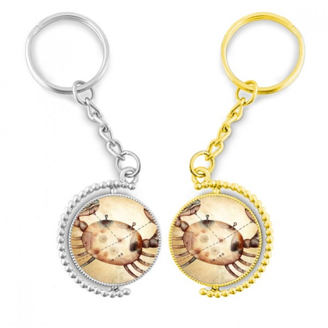 Junio y julio la constelación del Zodiaco cancer Anillo de oro de metal llavero llavero
