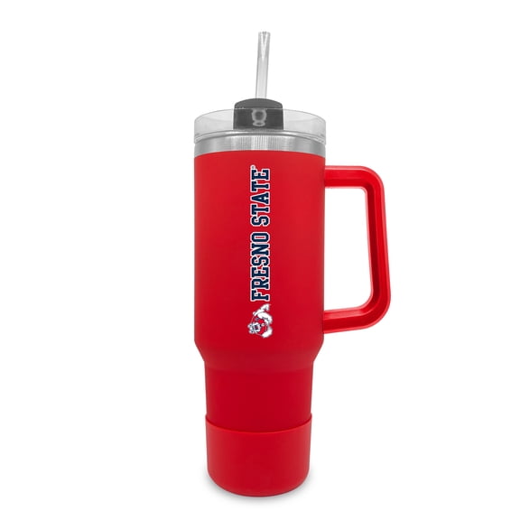 Fresno State Bulldogs 40oz. Stainless Tumbler with Handle & Removable Straw