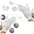 thumbnail image 2 of Paquete de 24 guantes de algodón blanco, guantes de trabajo, guantes de hidratación cosmética para manos secas y eczema, inspección de joyas (grueso) JAMW Sencillez, 2 of 5