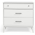 thumbnail image 4 of Camaflexi Mid-Century Solid Wood Dresser, Modern 3 Drawer Dresser for Bedroom, White Finish, 4 of 7