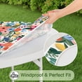 thumbnail image 5 of Pioneer Flower Floral Print Pattern Round Fitted Tablecloth with Elastic Edge,Dining Table Cover Waterproof,Outdoor Round Tablecloth for Camping,Dining,Indoor and Outdoor, 5 of 7