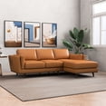 thumbnail image 6 of Austin Modern Tufted Living Room Top Leather Corner Sectional Sofa in Tan, 6 of 6