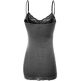 thumbnail image 3 of TheLovely Women's Junior and Plus Adjustable Spaghetti Strap Lace Tim Cami Tank Top, 3 of 5