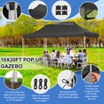 thumbnail image 2 of HOTEEL 10x20 Heavy Duty Canopy Tent, Pop up Gazebo with Netting Screened ,Waterproof Ez up Canopy with Sidewalls, Outdoor Instant Party Tent for Backyard,Black, 2 of 10