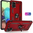 thumbnail image 3 of Grade Drop Impact for Samsung Galaxy A71 5G Case 360 Metal Rotating Ring Kickstand Holder Armor Heavy Duty Shockproof Case for Samsung Galaxy A71 5G Phone Case (Red), 3 of 10