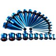 thumbnail image 3 of 36 Pieces Ear Gauges Stretching Kit Plugs Taper 14G-00G Expanders Dark Blue, 3 of 8