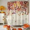 thumbnail image 3 of Fall Brown Eucalyptus Leaves Shower Curtains for Bathroom, Fallen Leaves Flower Vintage Beige Letter Waterproof Fabric Shower Curtain for Bathroom Bathtub Decoration, Machine Washable, 36"x72", 3 of 9
