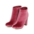 thumbnail image 5 of New Women Liliana Kenzy-4 Velvet Almond Toe Chunky Heel Bootie, 5 of 5