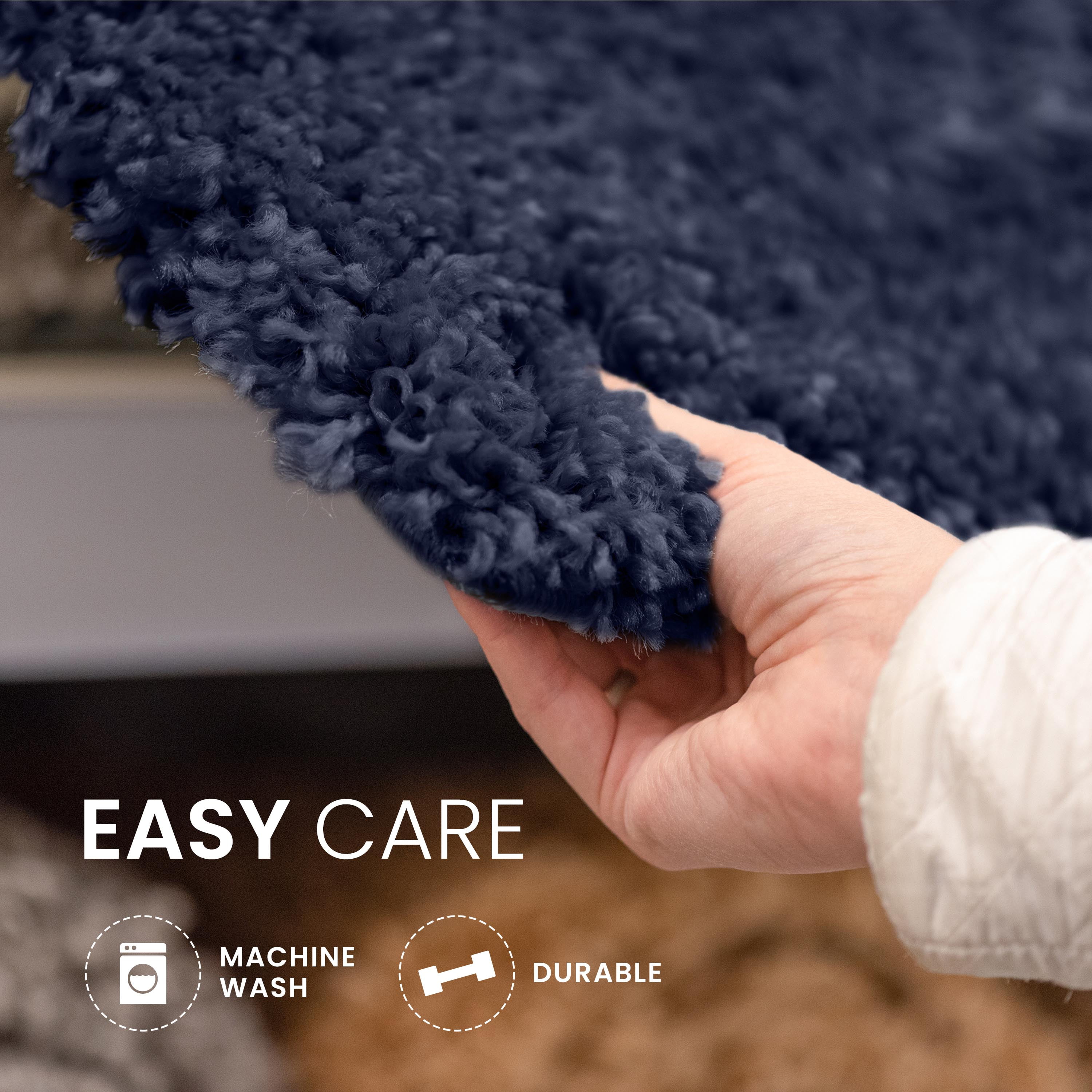 Martex Cotton Bath Rug | Ringspun Soft & Absorbent Non-Slip Quick-Dry Bathroom Mat | Navy