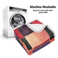 thumbnail image 5 of Yayeee Throw Blanket for Couch Soft Warm 50" x 60" Sofa Chair Bed Decoration, Red and Purple Plaid Pattern, 5 of 7