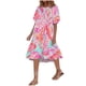 thumbnail image 1 of Vestido de Manga Corta para las Mujeres Moda Vestido de Cuello Redondo de Impresión Casual, Vestido de Verano Ligero, 1 of 5