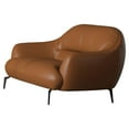 thumbnail image 4 of ACME Leonia Causeuse Rembourrée avec Accoudoirs Inclinés en Cuir Marron Cognac, 4 of 6