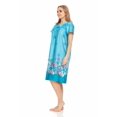 thumbnail image 2 of Dream8teen Women's Short Sleeve Muumuu Lounger Dress 9004 Teal Flower 2X-Large, 2 of 5