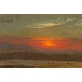 thumbnail image 2 of Frederic Edwin Church 18x13 Black Ornate Wood Framed Double Matted Museum Art Print Titled - Sunset Over the Catskills (1870-80), 2 of 5