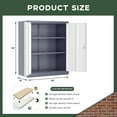 thumbnail image 7 of SUNCROWN Metal Storage Cabinet with Lock, 36" Metal Locking Cabinet with Doors and 2 Adjustable Shelves, Small Lockable Steel Cabinets for Office,Garage, Home, School (White Grey), 7 of 7