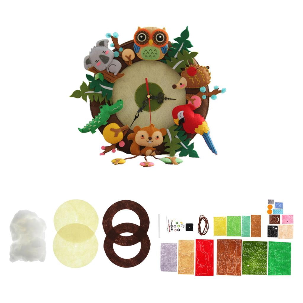 GUOOL 2 Sets Non-woven Fabric Felt Applique For DIY Forest Animal Beginners Sewing Kits Fun Beginning DIY Crafting for Girls and Boys