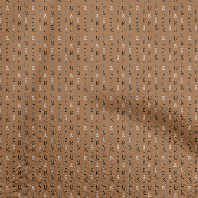 oneOone Viscose Jersey Rose Brun Tissu Alphabet Robe Tissu Tissu Imprimé par la Cour 60 Pouces de Large