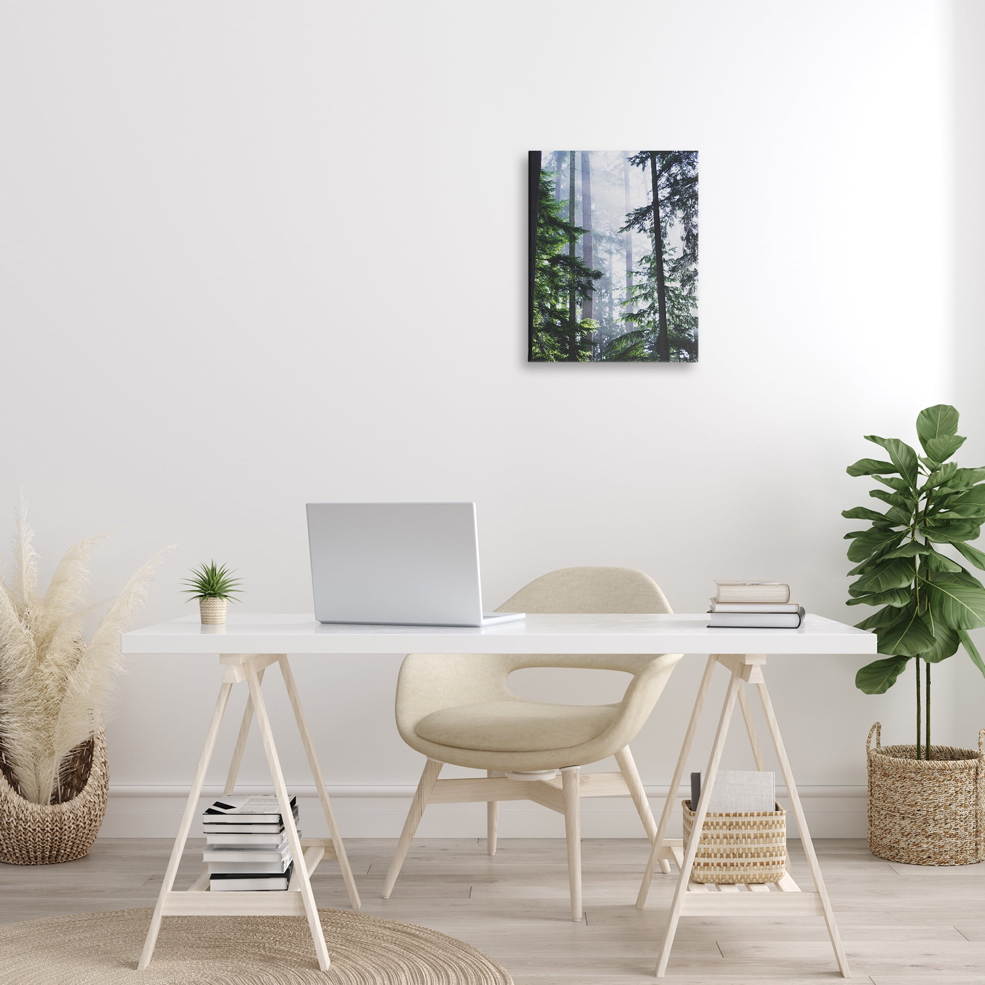 Stupell Industries Foggy Forest View Landscape Photography Gallery Wrapped Canvas Art Print Wall Art, 16 x 20