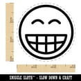 thumbnail image 2 of Happy Face Big Smile Teeth Grin Emoticon Self-Inking Rubber Stamp Ink Stamper - Green Ink - Small 3/4 Inch, 2 of 7
