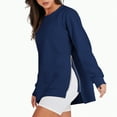 thumbnail image 4 of Godom Sweatshirt for Women Long Sleeve Crewneck Tops Oversized Casual Pullover Shirts with Side Zipper, 4 of 7