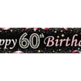 thumbnail image 4 of Black Happy 60th Birthday Banner with Glitter Stars Balloons and Ribbons Background Party Supplies Birthday Decoration Photography Props Birthday Party Backdrop Decorations, 4 of 8