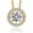 04 Halo Round-Gold, variant on 0.5 Carat Moissanite Pendant Necklace for Women 14K Gold Plated Dance Solitaire Necklace