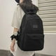 thumbnail image 3 of Mochila De Mujer Color Sólido Mujer Multibolsillos Casual Bolso De Viaje Femenino Bolso Escolar De Alta Calidad Para Adolescente Mochila De Libro Beige Blanco Con colgante, 3 of 4