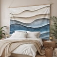 thumbnail image 3 of Blue Beige Tapestry for Bedroom Wall Hanging Tapestry, Coastal Vintage Modern Abstract Art Ceiling Backdrop Tapestries Poster Blanket Wall Decor for Teens Room Living Room Dorm 59" x 79", 3 of 8