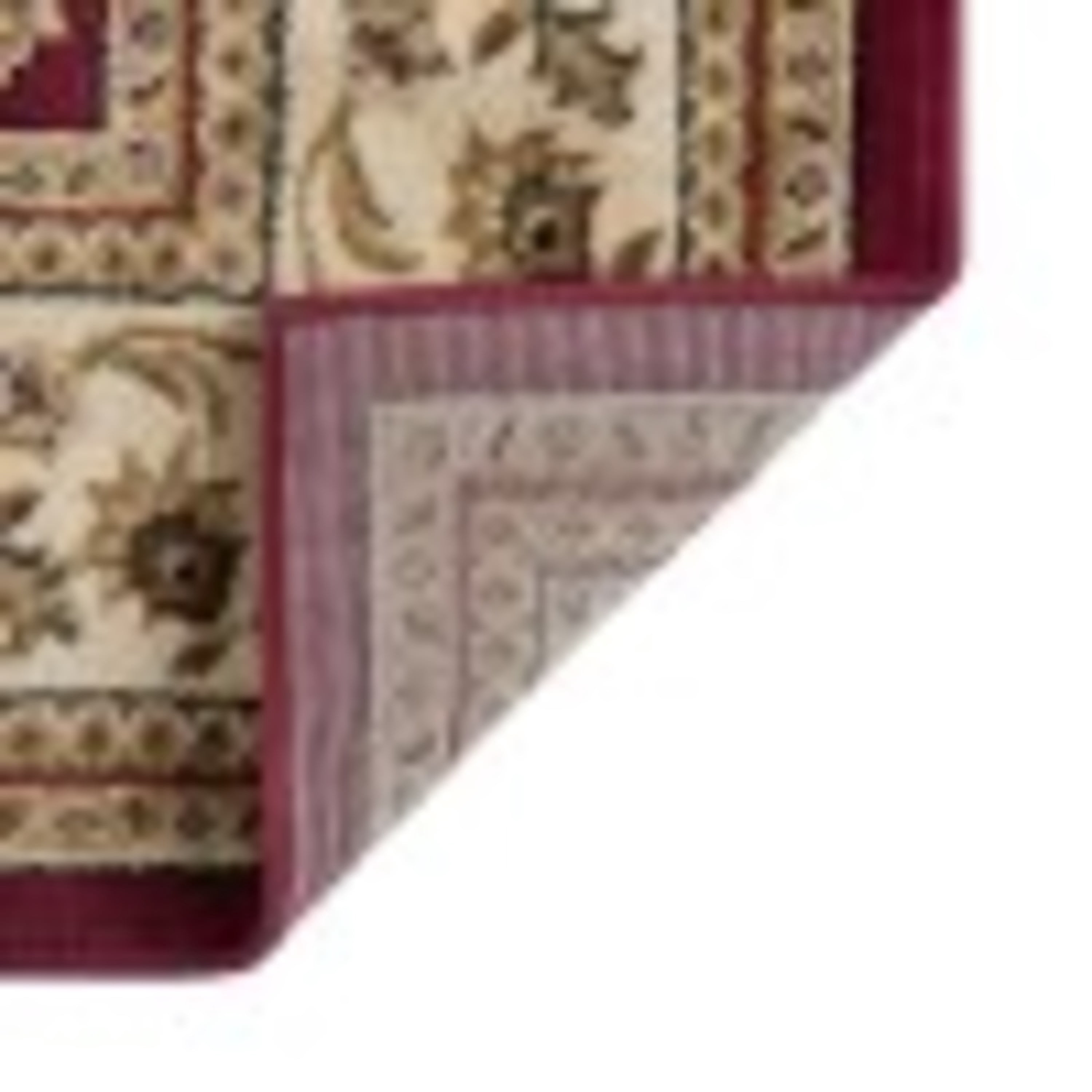 Sensation Transitional 9' x 12' Red and Beige Polypropylene Indoor Area Rug