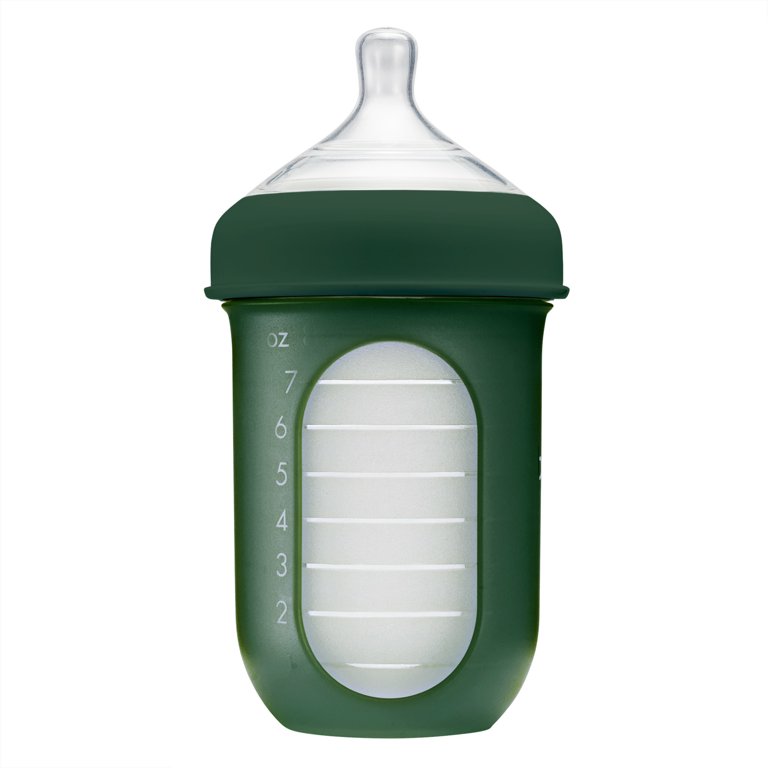 Boon NURSH Reusable Silicone Baby Bottles with Collapsible