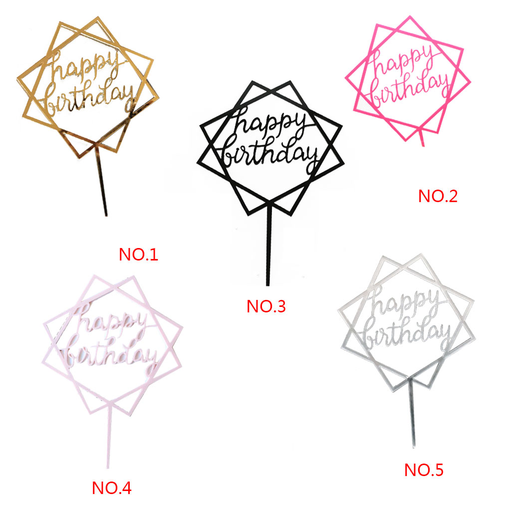 Cake Topper, Cupcake Square Card, Birthday Party Dessert