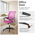 thumbnail image 6 of YRLLENSDAN Set of 2 Conference Room Chairs Mesh Office Chair with Wheels Rolling Desk Chair with Arms Mesh Computer Chair for 250lb Adults Study Chair Adjustable Height,Pink, 6 of 7