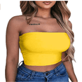 thumbnail image 3 of Women Off Shoulder Elastic Tube Tops Bra Blouse Strapless Bandeau Crop Top Shirt, 3 of 4