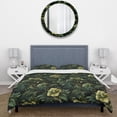 thumbnail image 3 of Designart "Covert Elegance In Victorian Era IV" Green Floral Bedding Covert Set - Cottage Bed Set With 2 Shams, 3 of 5