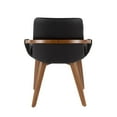 thumbnail image 4 of Contemporary Home Living 30.50" Brown Walnut and Black Faux Leather Cosmo Mid-Century Chair, 4 of 5