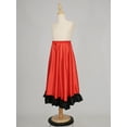 thumbnail image 4 of Zaldita Kids Girls Spanish Flamenco Bull Dance Skirt Ruffled Hem Big Swing Long Skirts Belly Red 110, 4 of 6