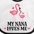 thumbnail image 4 of Inktastic Nana Loves Me Girl Flamingo Girls Baby Bib, 4 of 4