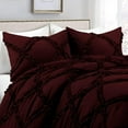 thumbnail image 4 of D.N.G. BEDDINGS 1 Piece Luxurious Diamond Ruffle Comforter Super Soft, All Season Pintuck 800 Thread Count, 100% Egyptian Cotton, Oversized Super King Size Wine Color, 4 of 9